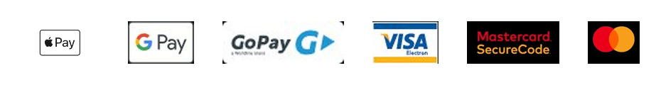 Apple Pay, Google Pay, GoPay, VISA, Mastercard
